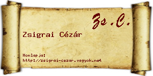 Zsigrai Cézár névjegykártya
